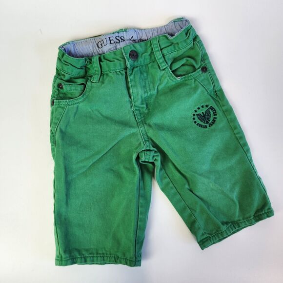 Guess Kids Pants Boys Size 18M‎ Green Denim Jean Preppy Designer Baby Pants Logo - Picture 1 of 12
